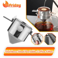 Portable Foldable Coffee Filter Stainless Steel Easy Clean Reusable Coffee Funnel Paperless Pour Over Holder Coffee Dripper