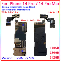 Working 14Pro Unlocked Mainboard for iPhone 14 Pro Max 128g 256g Good Work Motherboard With Face ID Clean iCloud Logic Board
