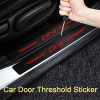 Carbon Fiber Stickers for Mazda Biante Emblem Trunk Door Threshold Sill Decoration Styling Decals Entry Pedal Anti Dirty Film