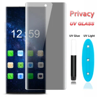 UV Liquid Full Glue Privacy Anti Spy Peeping 9H Tempered Glass For Oneplus 7 7T 8 9 10 Pro 11 11R 12 ACE 2 Pro Screen Protector