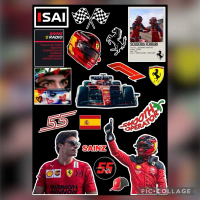 Sticker Formula 1 Ferrari Carlos Sainz | 18 Pcs Vinyl Waterproof