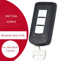 KEYECU GHR-M013 GHR-M014 Keyless Entry Remote Car Key Fob 2 Button 433MHz ID47 Chip for Mitsubishi Eclipse Cross 2017 2018-2020