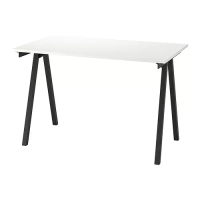 TROTTEN 書桌/工作桌, 白色/碳黑色, 120 x 70 公分