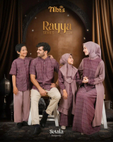 Sarimbit Nibras 2024 Rayya Series SETALA BURGUNDY Baju Muslim Couple Family Seragam Lebaran Pasangan
