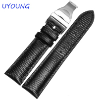 19mm20mm21mm High Quality Genuine Lizard skin Leather Watch Bands Strap Black Brown Watch Men Women Accessories