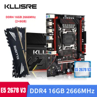 Kllisre motherboard kit xeon x99 E5 2678 V3 LGA 2011-3 CPU 2pcs X 8GB =16GB 2666MHz DDR4 NON-ECC desktop memory
