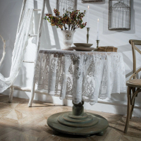 Round Lace Tablecloth Nordic Style Vintage Dining Table Cloth Art Coffee Table Cloth Aesthetic