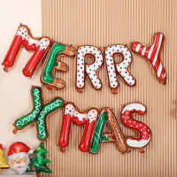 1pc Merry Christmas Balloon Banner untuk parti krismas 16 inci aluminium Foil Balloon Banner selamat
