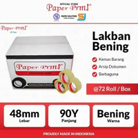 Lakban Bening Packaging Tape Paperpryns 2 Inci 48mm X 90 yard (@1 Box isi 72 Roll)