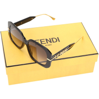 FENDI Fendigraphy 金屬字母飾漸層鏡片方型膠框太陽眼鏡(低鼻樑版型)