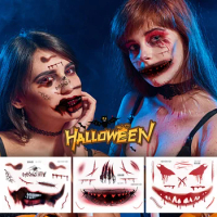 1PC Halloween Waterproof Temporary Tattoo Stickers Sexy Bloody Makeup Zombie Scar Tattoo Decoration Wound Horror Blood Sticker