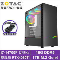 技嘉B760平台[雷電鐵衛]i7-14700F/RTX 4060TI/16G/1TB_SSD