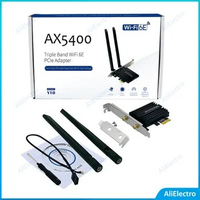 AX5400 Wireless WiFi Adapter 2.4G/5G/6Ghz 5400Mbps Tri-Band WiFi 6E PCIe NIC Card Intel AX210 802.11AX Bluetooth 5.2 WiFi6