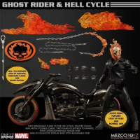 In Stock Original MEZCO ONE:12 GHOST RIDER HELL CYCLE Anime Action Collection Figures Model Toys