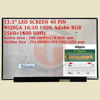 LCD LED Untuk Lenovo Thinkbook 13X ITG 13X G2 IAP 20JW 21AT 13.3" 40 PIN WQXGA 16:10 2560x1600 60Hz 