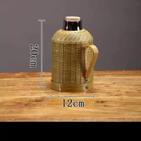 純手工竹編熱水壺復古老式保溫瓶家用竹編暖壺玻璃內膽開水壺外殼