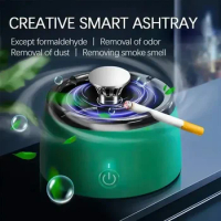 New Portable Ashtray With Air Purification Electric Smok Eliminator Cigar Holder Ashtray For Home Car Boyfriend Gift Smoke Ac