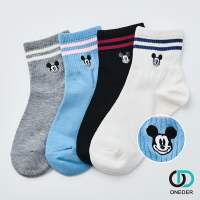 【ONEDER旺達】Disney 米奇刺繡中筒襪 MK-A307
