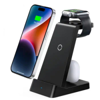3 in 1 Charging Station for iPhone, Wireless Charger for iPhone 15 14 13 12 11 X Pro Max &amp; Apple Watch - Charging Stand Dock
