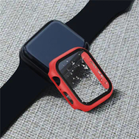 Glass+Case For Apple Watch Serie 9 8 7 6 SE 5 4 3 iWatch Case 45mm 41mm 44mm 40mm 38mm 42mm  49mm Bumper Screen Protector Cover