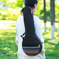 4-String Banjo Gig Bag Concert Ethnic Style Plus Cotton Carrying Bag Case Banjo Ukulele Backpack Musical Instrument Accessory