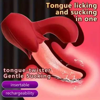 Alat pijat wanita tongue licking dan thrusting massager telescopic vibratorr wanita maju mundur