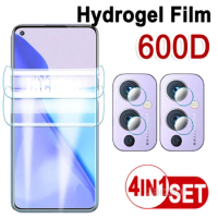 4IN1 Safety Gel Film For Oneplus 9 Pro 9R 8 8T 8T+ 2PCS Screen Hydrogel Protector+2PCS Camera Glass For Oneplus9 Oneplus8 9Pro