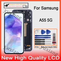 หน้าจอสัมผัสพร้อมกรอบสำหรับ Samsung Galaxy A55 5G แสดงผลด้วยเทคโนโลยี Ori AMOLED, OLED, หรือ TFT LCD