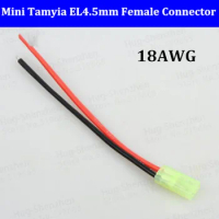 Free shipping 100pcs Green Mini.TAMIYA EL4.5 Female Connector with 18AWG Silicone Wire cable