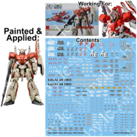 for HG UC 1/144 MSZ-006A1 Zeta Plus Test Image Color ver. EXPO Limited Amuro Ray Water Slide Cut UV Light-reactive Details Decal