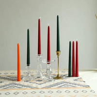 歐式莫蘭迪色錐形長杆香薰蠟燭婚禮伴手禮宴會燭光晚餐家居擺件