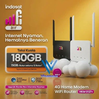 Indosat HiFi Air HKM0127+ Modem Router WiFi 4G FREE 180GB 15GB/BULAN SELAMA 1 TAHUN Hitam