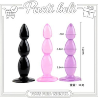 Sumbatan Silikon Plug Bertingkat Butt Plug Pagoda Bahan Empuk Lembut UNGU