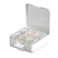 Portable Pill Cutter with Storage Medicine Storage Box Tablet Container Big Capacity Home Medicine Case Boxes Travel Pills Case