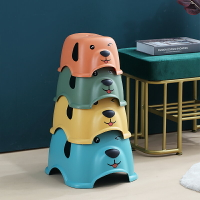 現代塑料加厚可愛卡通狗狗造型兒童坐凳可層疊收浴室凳子換鞋矮凳