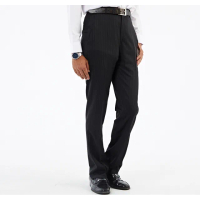【NST Jeans】大尺碼 日本布料_經典Black細條紋 夏日男微彈羊毛西裝褲-中腰(391-6958)