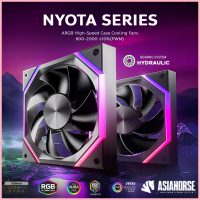 พัดลมคอมพิวเตอร์ ขนาด 120/140mm [ Asiahorse Nyota Series 4-Pin Pwm ARGB Fan - Black ] สปอตสินค้า