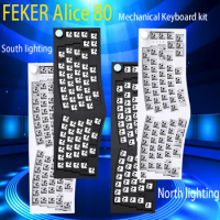 FEKER Alice80 Alice 80 Ergonomic Mechanical Keyboard Kit South/North Lighting RGB 2.4G Bluetooth Wireless USB Connect Keyboard