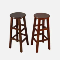 Reinforced Solid Wood Bar Chair Bar High Stool Milk Tea Shop Stool Mobile Phone Store Stool Commercial Stool Photograph High