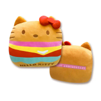 【Hello Kitty】凱蒂貓 可愛大漢堡 大抱枕 暖手枕 午安枕 腰靠枕 沙發枕 汽車枕36x40cm(正版授權)