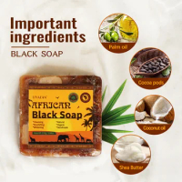 비누 African Black Soap Body Cleaning Shower Soap Whitening and Moisturizing Essential Oil Handmade Soaps Skin Care Beauty Health