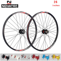 Novatec Mountain bike wheelset 26 inch D041/D042 Aluminum V brake/Disc brake DP20/DH19 4 bearing 7-11speed 32H bicycle Wheels