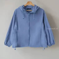 Bayleaf.id Owen Jacket Basic Polos / Jaket Parasut Olahraga Wanita XL DENIM