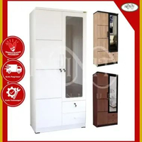 Lemari Pakaian 2 Pintu Cermin LP 22 LR Brown