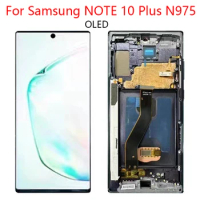 OLED For Samsung Note10+ LCD Display Screen N975F N975B Frame+Touch Panel Digitizer For Samsung Note 10 Plus 5G LCD