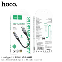Hoco LS36 หัวแปลง หูฟัง Aux to Type C รองรับการโทรศัพท์ สำหรับรุ่นซัมซุง ออฟโป้ สีดำ