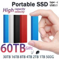 2023最新電腦 硬碟迷你行動硬碟 SSD 60TB 45TB 30tb 16tb 8TB 4TB 2TB波紋