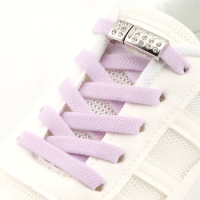 1 Pair Magnetic Shoe Laces Without Ties Elastic Shoelaces Flat Precision Compilation Lazy Shoes Lace Diamond Metal Lock