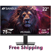 SANSUI 22นิ้ว IPS 75Hz FHD HDMI VGA พอร์ตจอคอมพิวเตอร์สำหรับทำงานและเล่นเกม (ไม่มีลำโพงในตัว) ES-22F