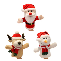 for Creative Plush Christmas Hand Puppets Holiday for Kids 3 Styles Optiona